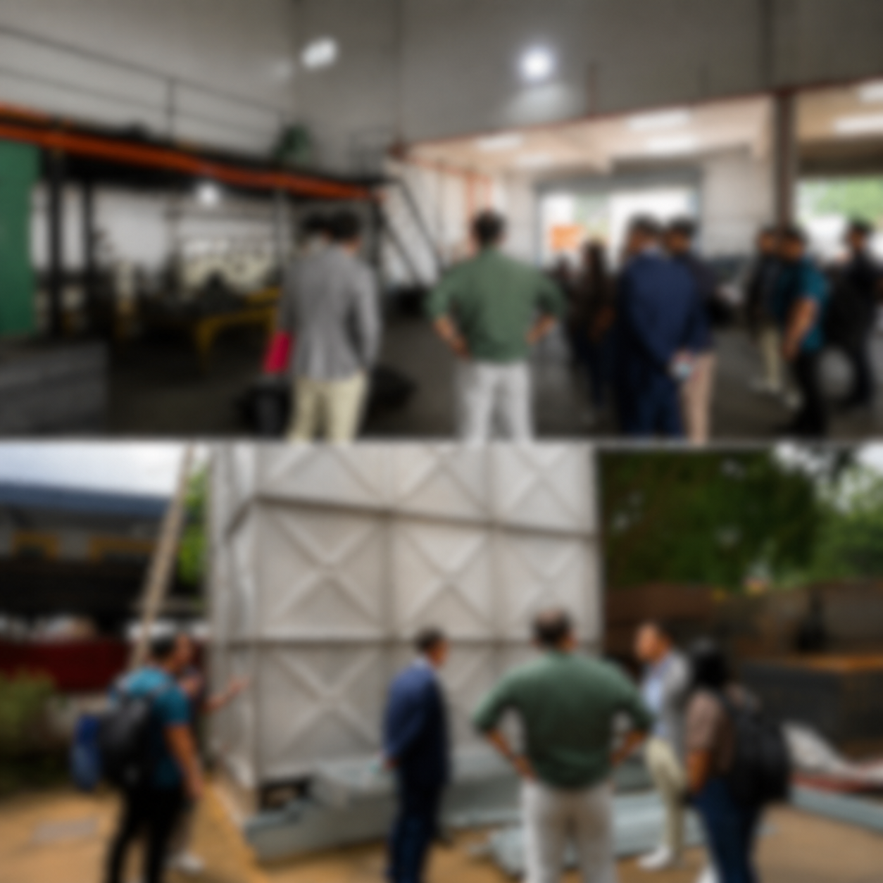 WINKO factory visit with an overseas client reviewing water tank manufacturing facilities